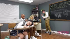 Play Petite Teen's Daydream: Class Fantasy of Freeuse Threesome