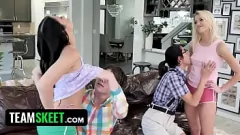 Play Naughty Stepsisters Swap Partners and Enjoy a Wild Foursome with Hardcore Cumshots